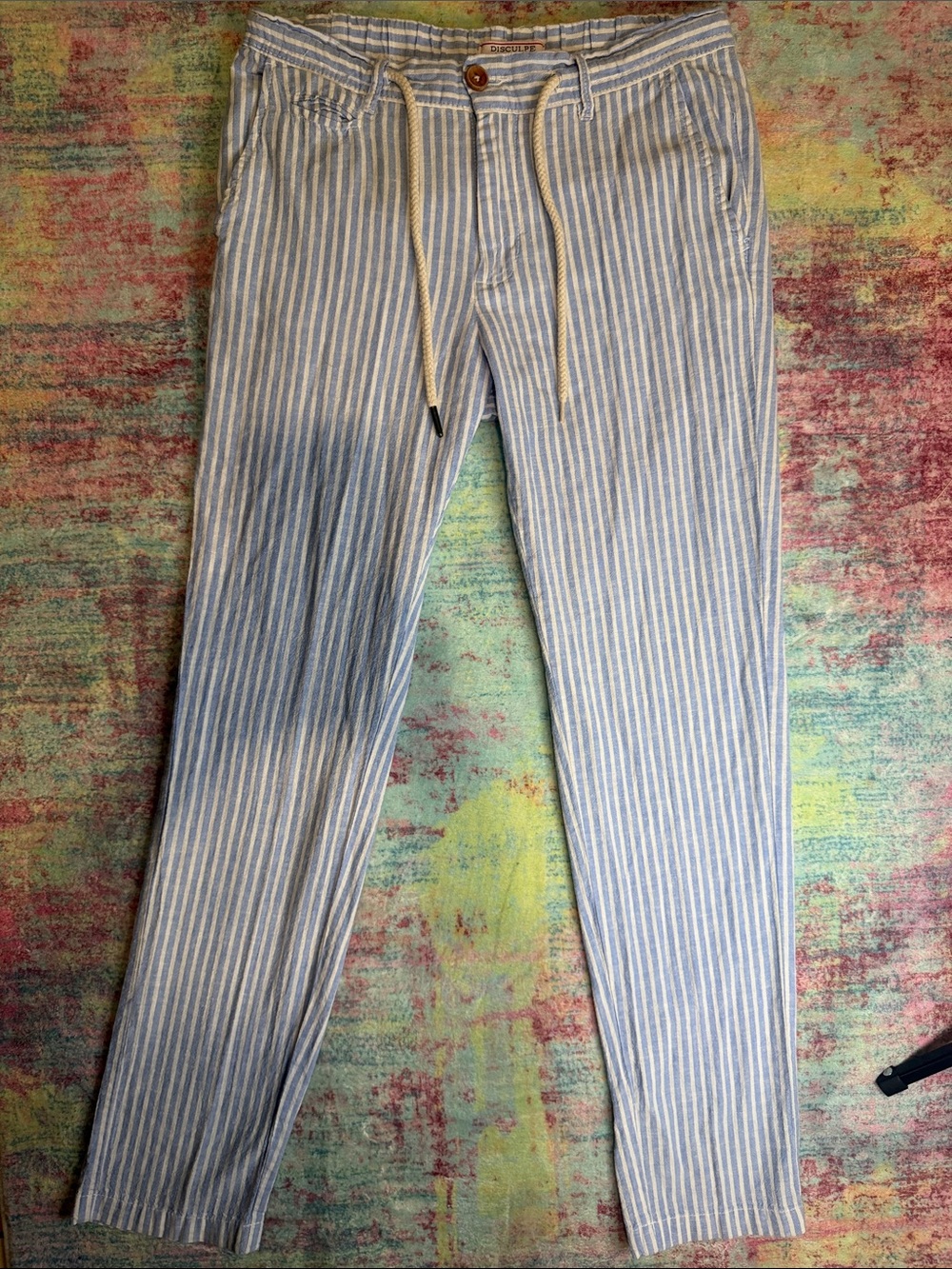 💙Blue and White Striped Casual Pants